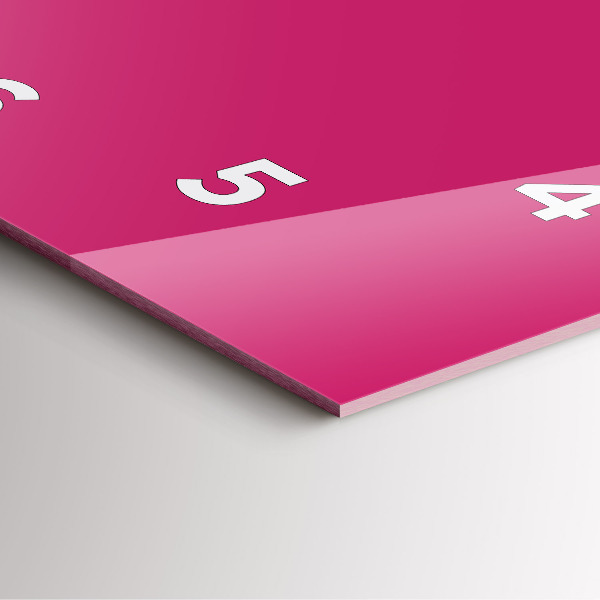 Szögletes fali üvegóra Rózsaszín