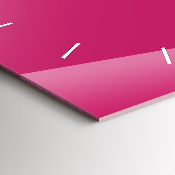 Szögletes fali üvegóra Rózsaszín