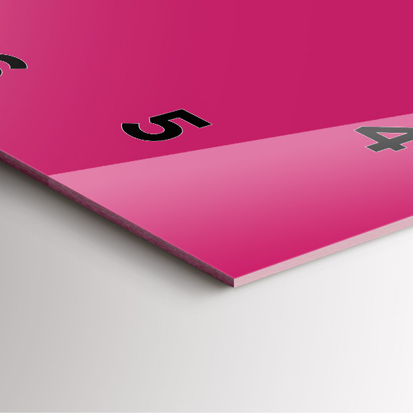 Szögletes fali üvegóra Rózsaszín