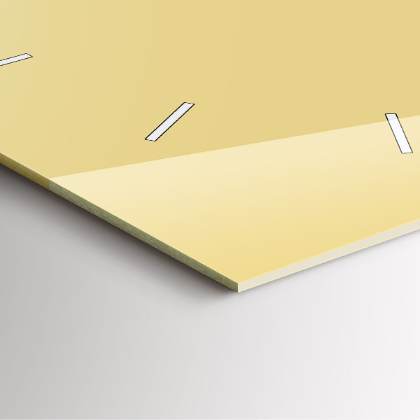 Szögletes fali üvegóra Tejszínes