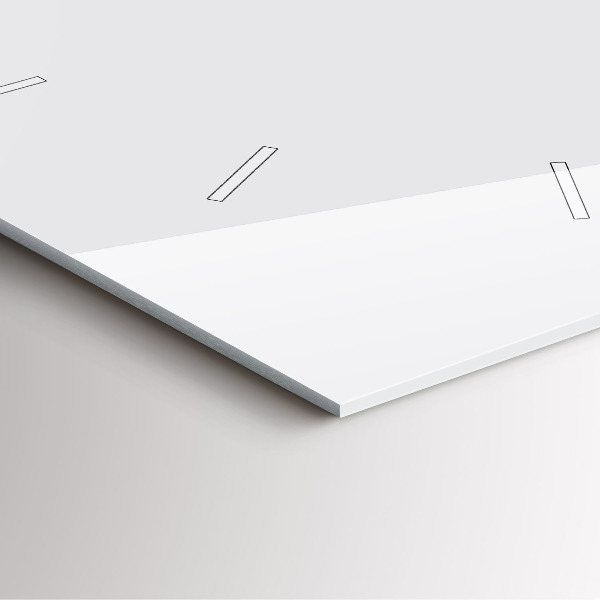 Szögletes fali üvegóra Fehér