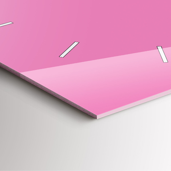 Szögletes fali üvegóra Rózsaszín