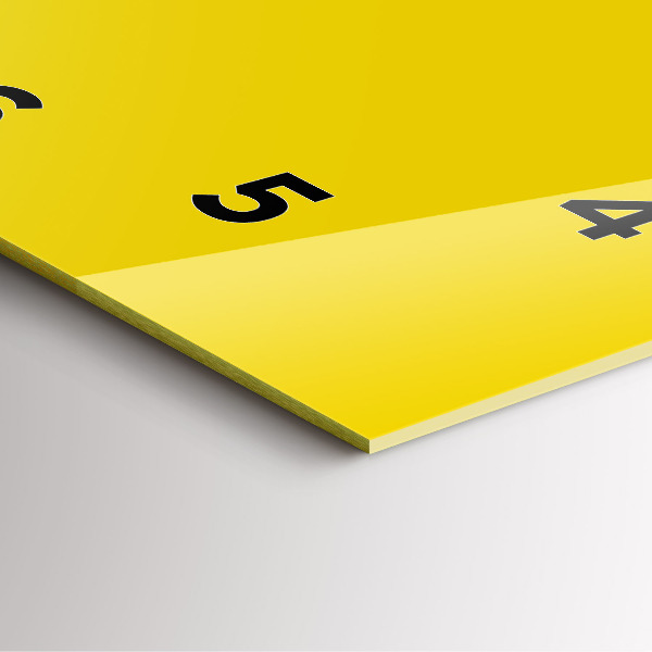 Szögletes fali üvegóra Sárga