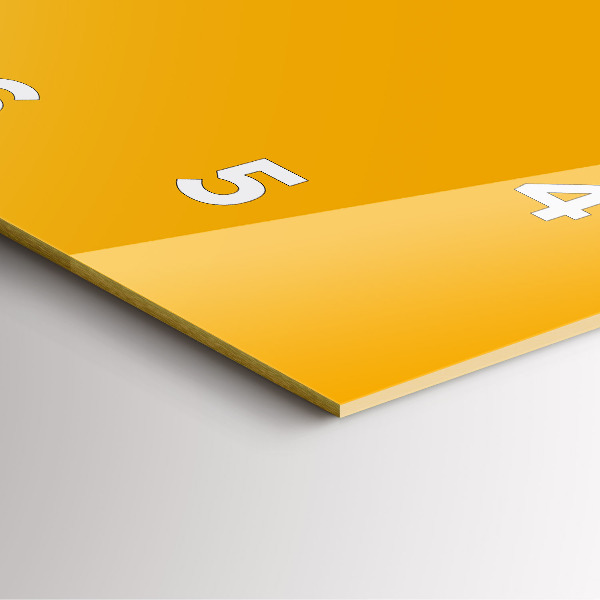 Szögletes fali üvegóra Sötét sárga