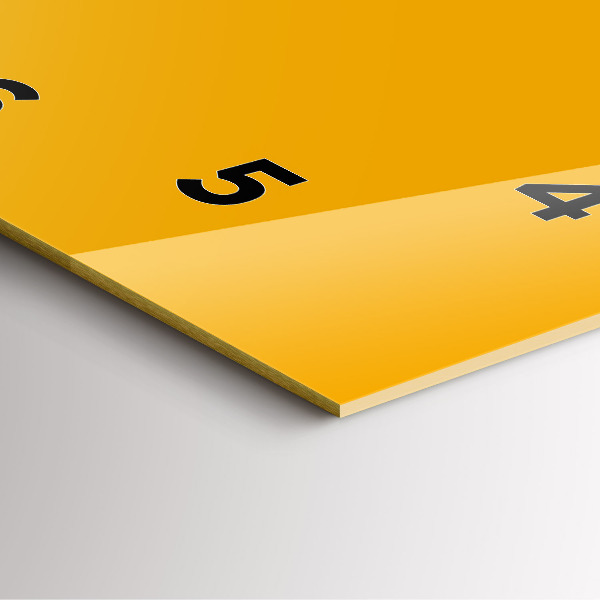 Szögletes fali üvegóra Sötét sárga