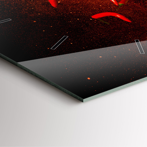 Szögletes fali üvegóra Chili paprika