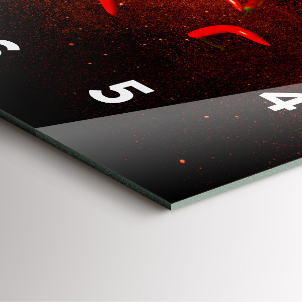 Szögletes fali üvegóra Chili paprika