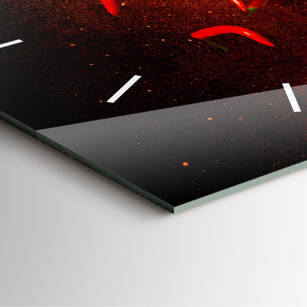 Szögletes fali üvegóra Chili paprika