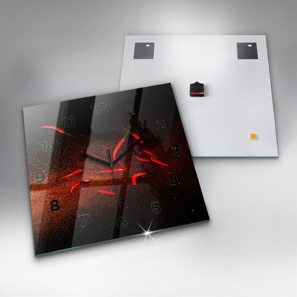 Szögletes fali üvegóra Chili paprika