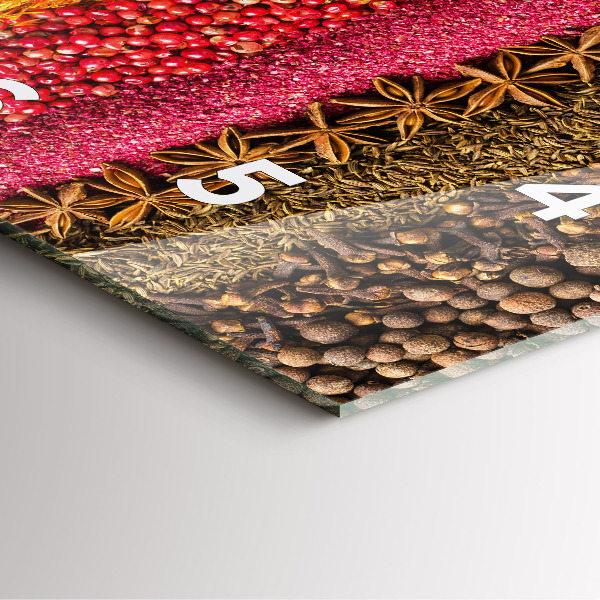 Szögletes fali üvegóra Fűszerek sorai