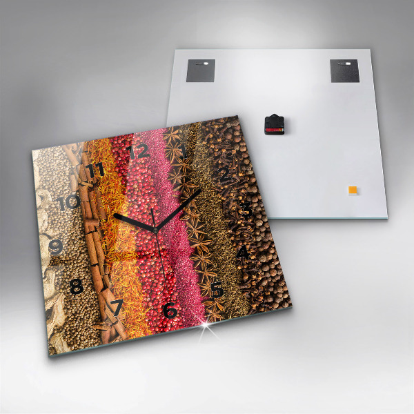 Szögletes fali üvegóra Fűszerek sorai