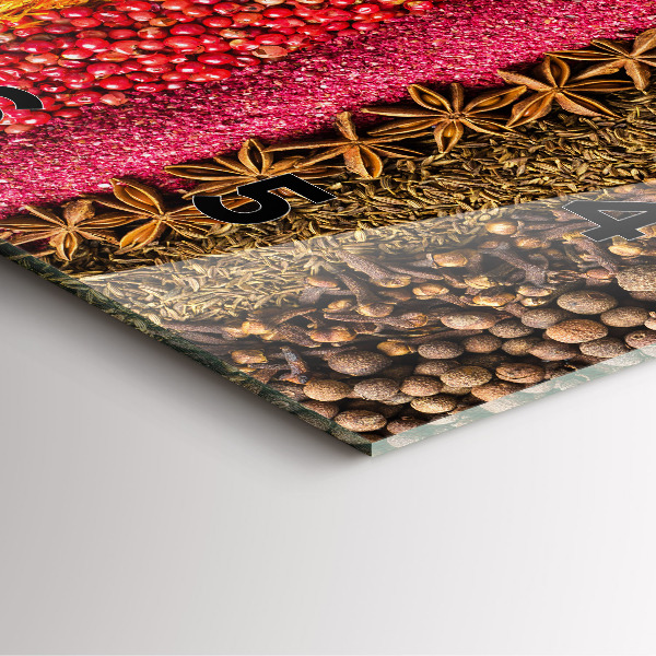 Szögletes fali üvegóra Fűszerek sorai