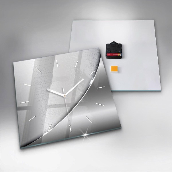 Szögletes fali üvegóra Ezüst mintás