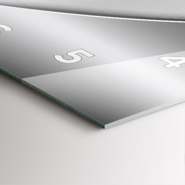 Szögletes fali üvegóra Ezüst mintás