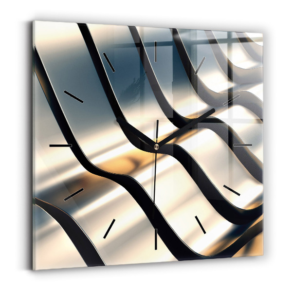 Szögletes fali üvegóra Ezüst mintás