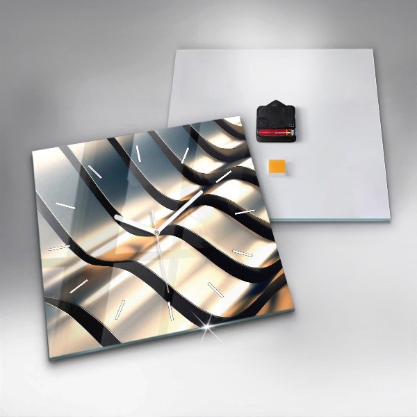 Szögletes fali üvegóra Ezüst mintás