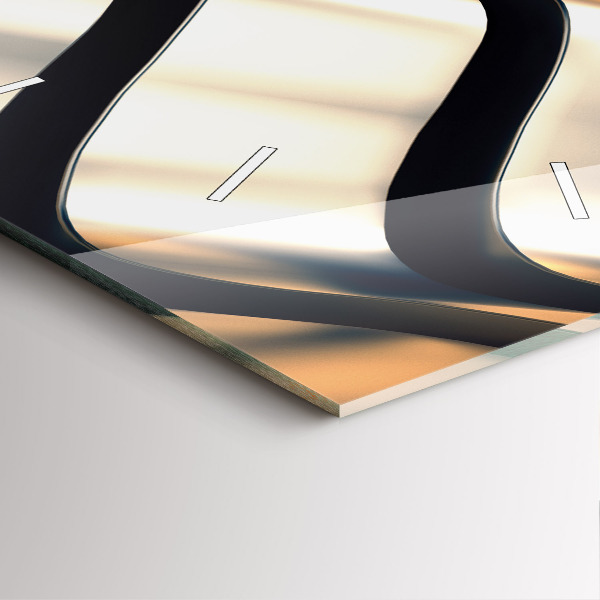 Szögletes fali üvegóra Ezüst mintás