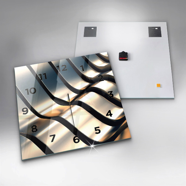 Szögletes fali üvegóra Ezüst mintás