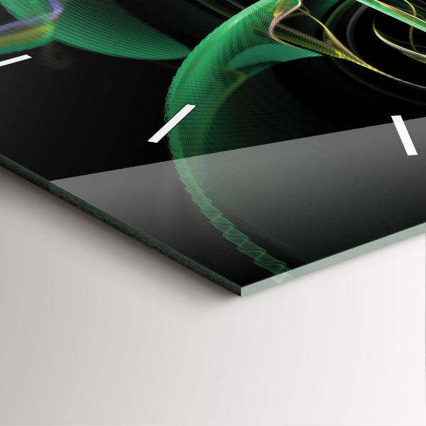 Szögletes fali üvegóra Zöld absztrakció