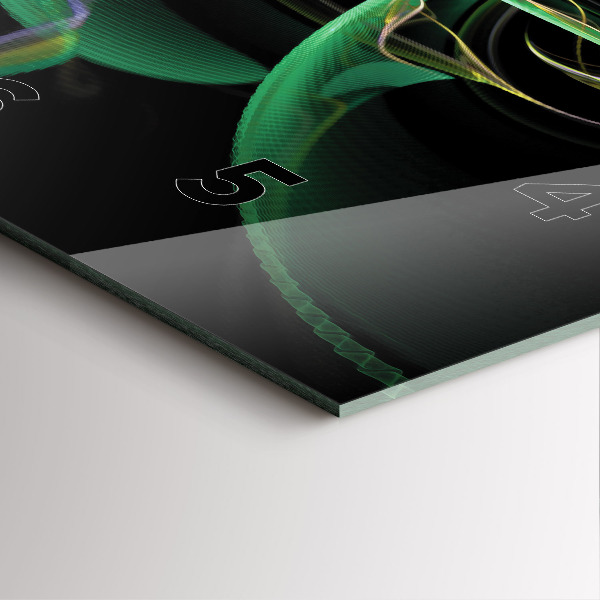 Szögletes fali üvegóra Zöld absztrakció