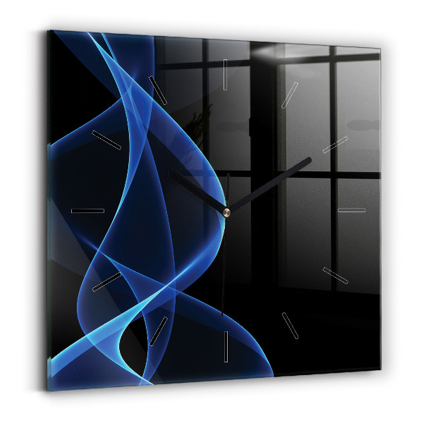 Szögletes fali üvegóra Kék vonalak