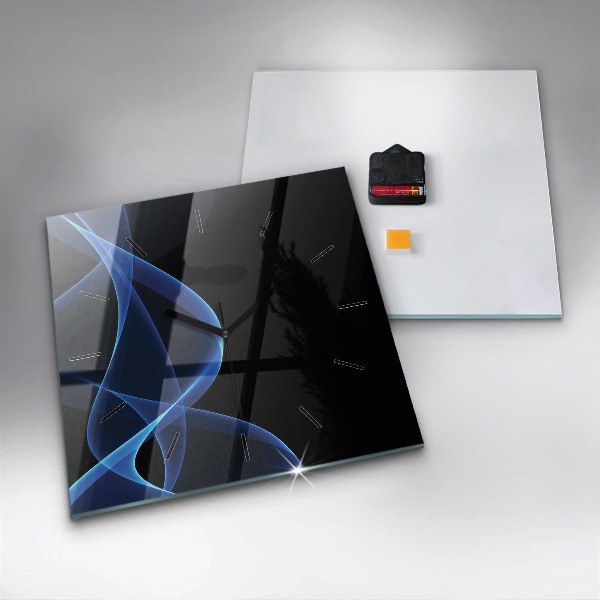 Szögletes fali üvegóra Kék vonalak