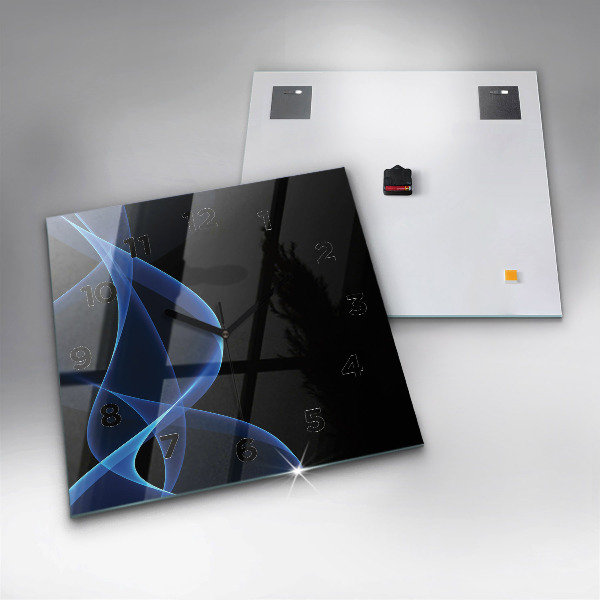 Szögletes fali üvegóra Kék vonalak