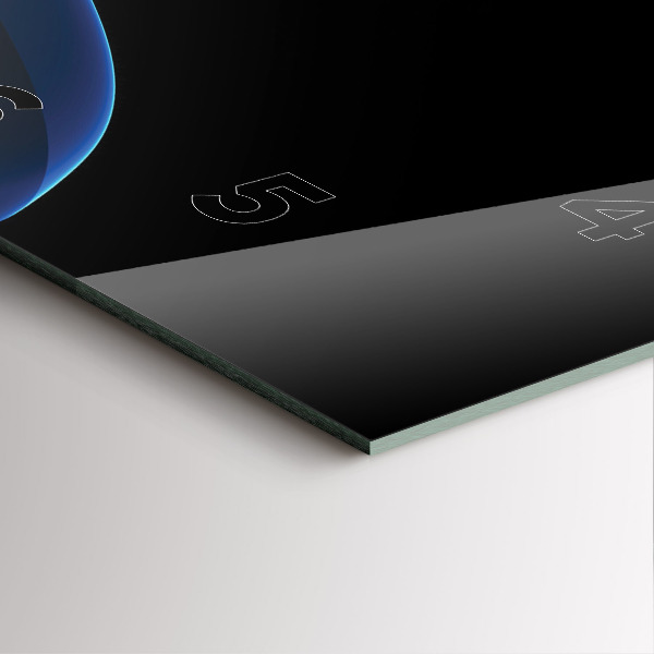 Szögletes fali üvegóra Kék vonalak