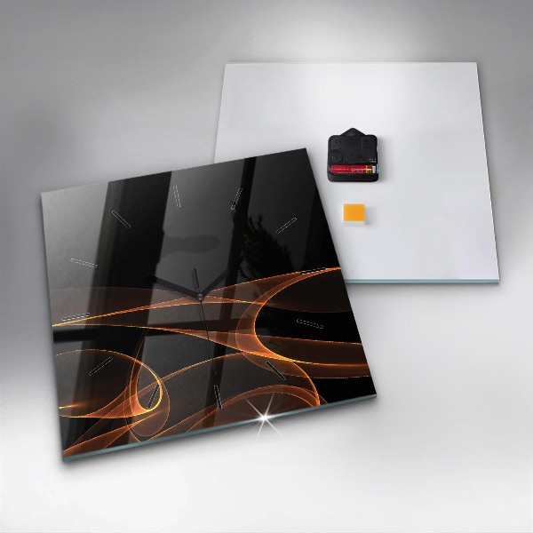 Szögletes fali üvegóra Narancssárga vonalak