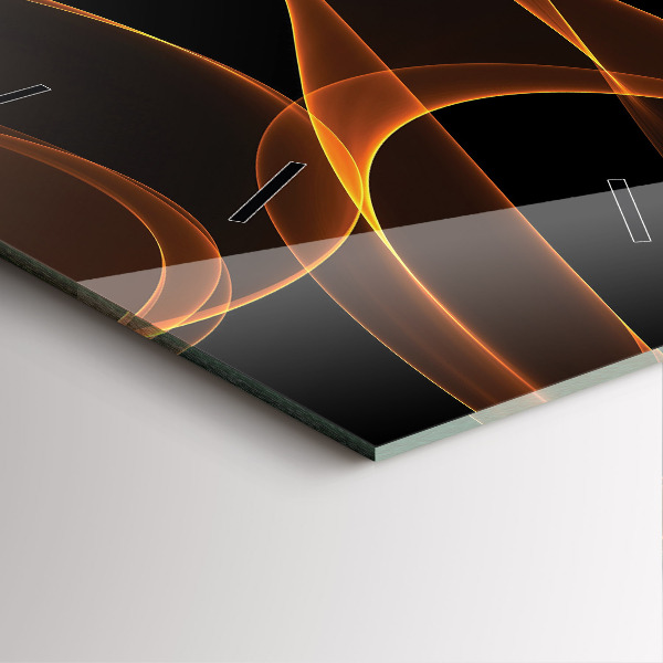 Szögletes fali üvegóra Narancssárga vonalak