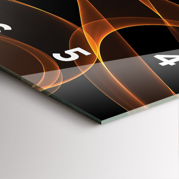 Szögletes fali üvegóra Narancssárga vonalak