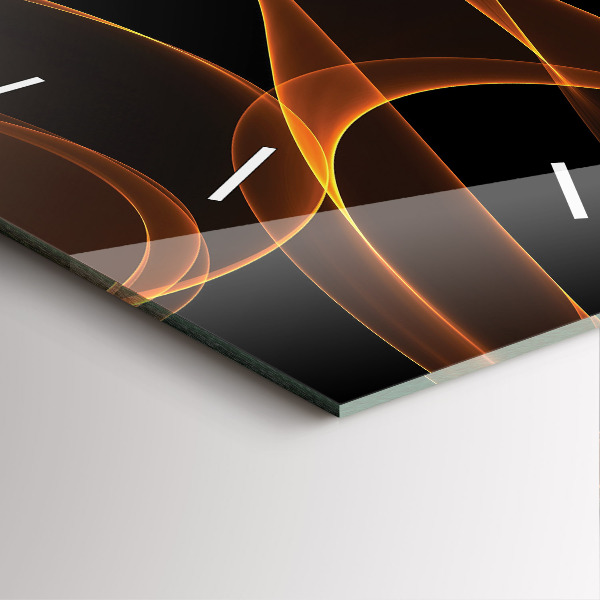 Szögletes fali üvegóra Narancssárga vonalak