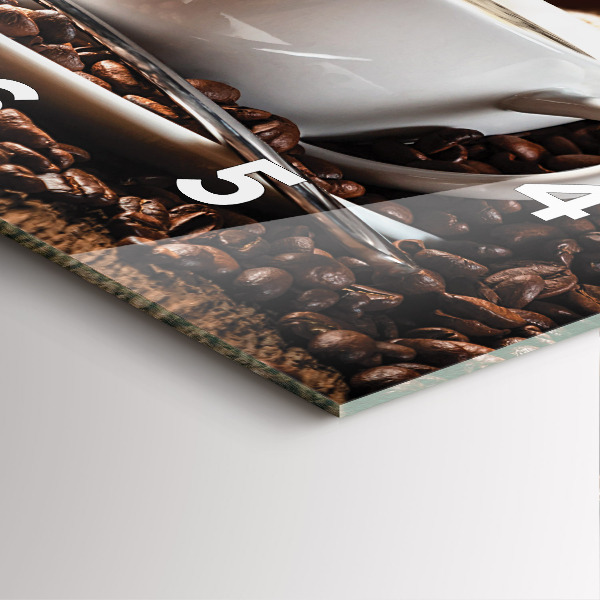 Szögletes fali üvegóra Egy csésze kávét