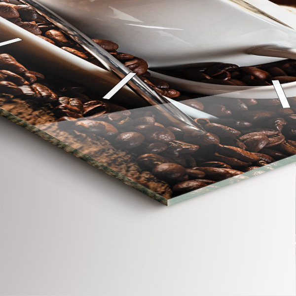 Szögletes fali üvegóra Egy csésze kávét