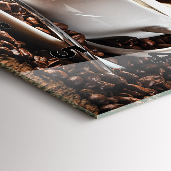 Szögletes fali üvegóra Egy csésze kávét