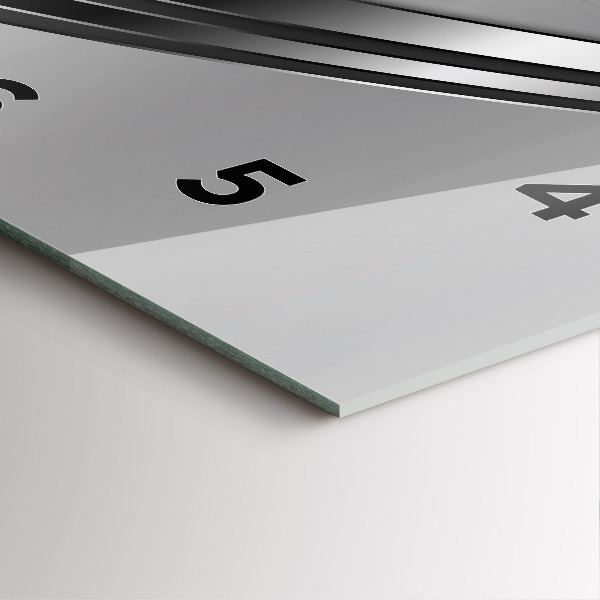 Szögletes fali üvegóra Ezüst vonalak