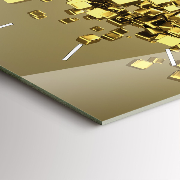 Szögletes fali üvegóra Arany négyzetek