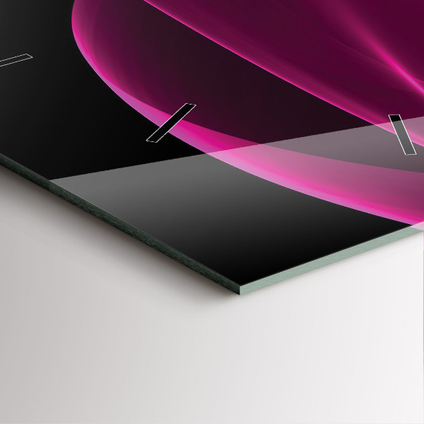 Szögletes fali üvegóra Rózsaszín absztrakció