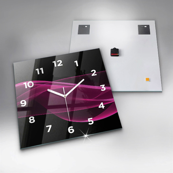 Szögletes fali üvegóra Rózsaszín absztrakció