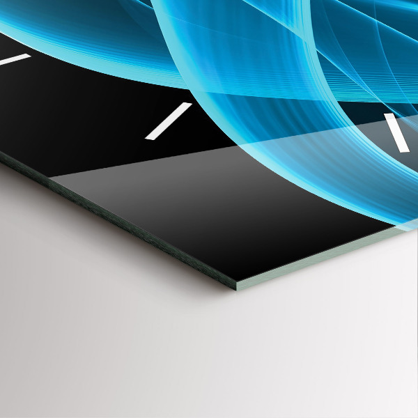 Szögletes fali üvegóra Kék absztrakció