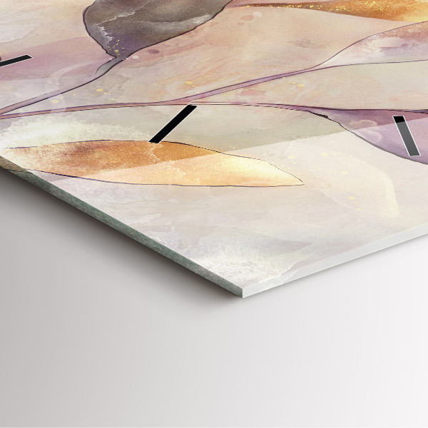 Szögletes fali üvegóra Absztrakt boho levelek