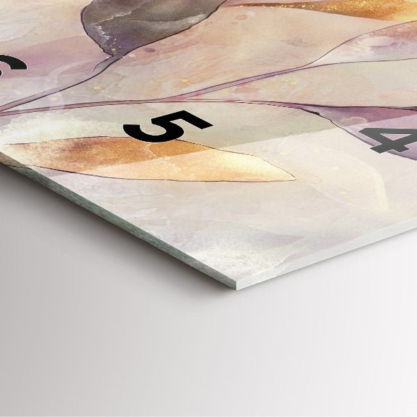 Szögletes fali üvegóra Absztrakt boho levelek