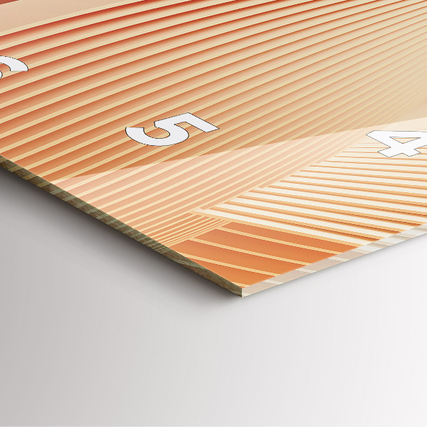 Szögletes fali üvegóra Absztrakt hullám minta