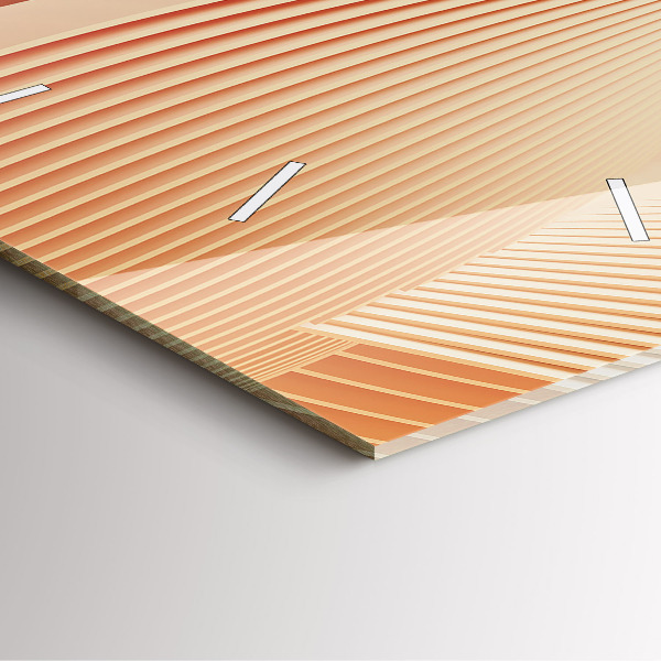 Szögletes fali üvegóra Absztrakt hullám minta