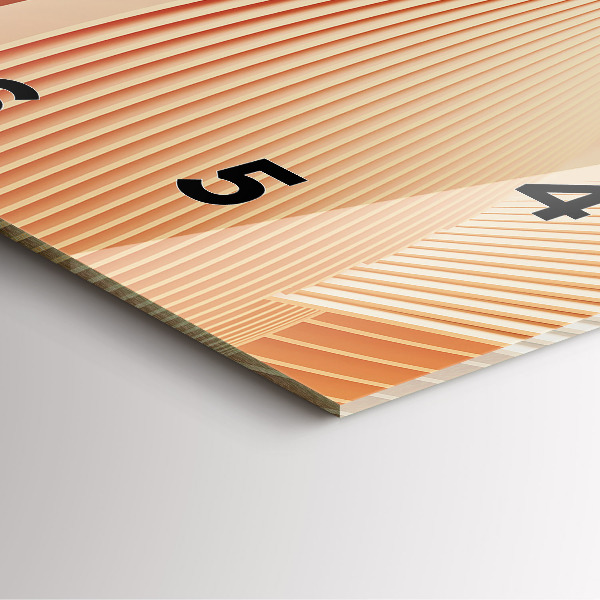 Szögletes fali üvegóra Absztrakt hullám minta