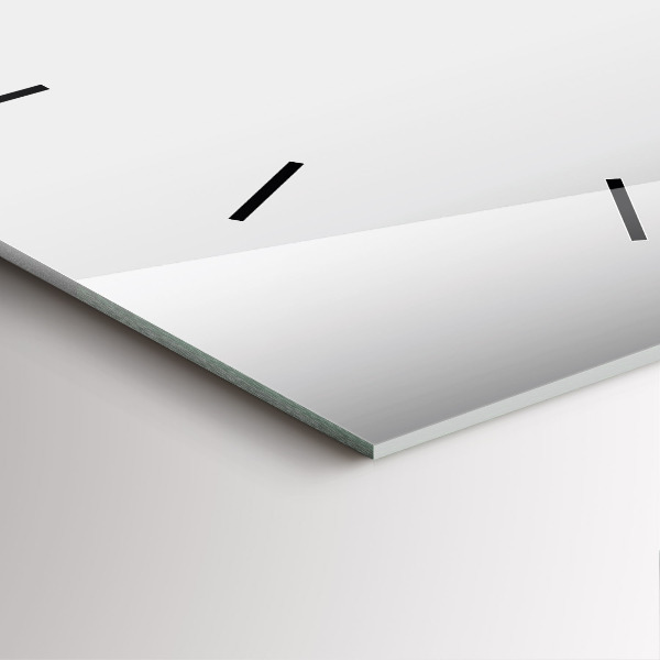 Szögletes fali üvegóra Ezüst absztrakció