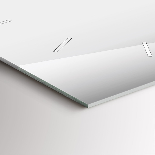 Szögletes fali üvegóra Ezüst absztrakció