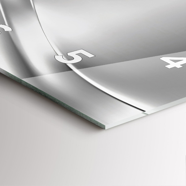 Szögletes fali üvegóra Ezüst absztrakció