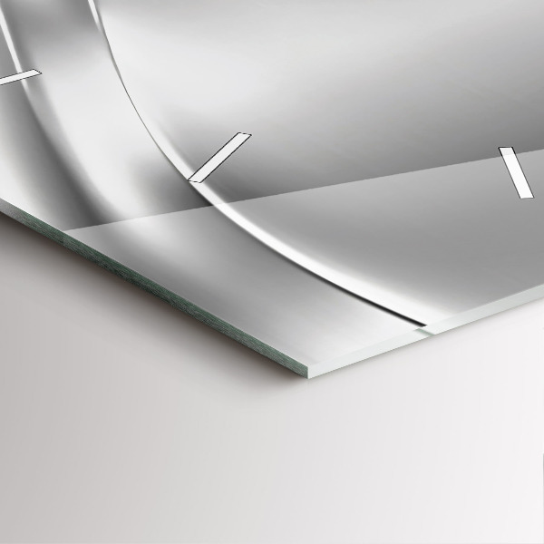 Szögletes fali üvegóra Ezüst absztrakció