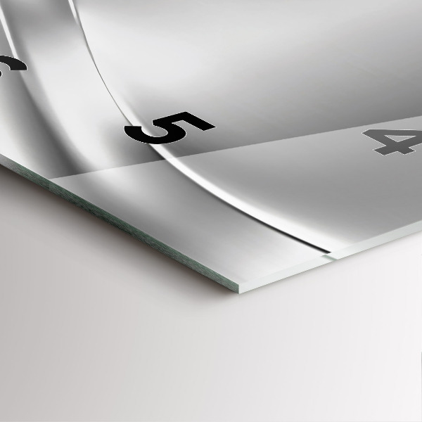 Szögletes fali üvegóra Ezüst absztrakció